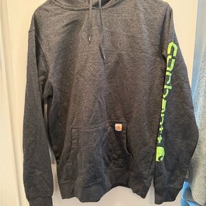Carhartt Gray Hoodie with Green Logo